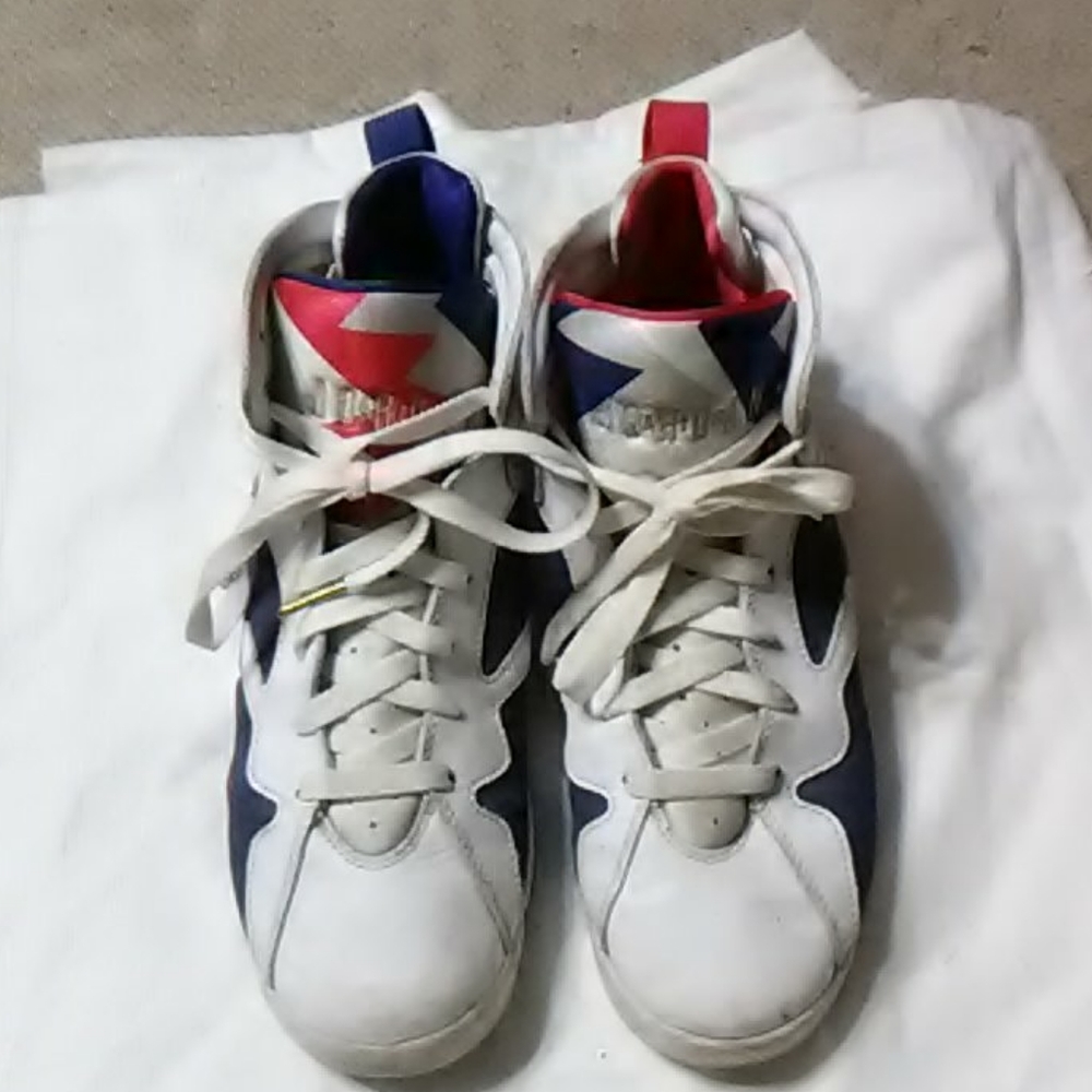 Nike Kids Sneakers White with Blue and Red Accents